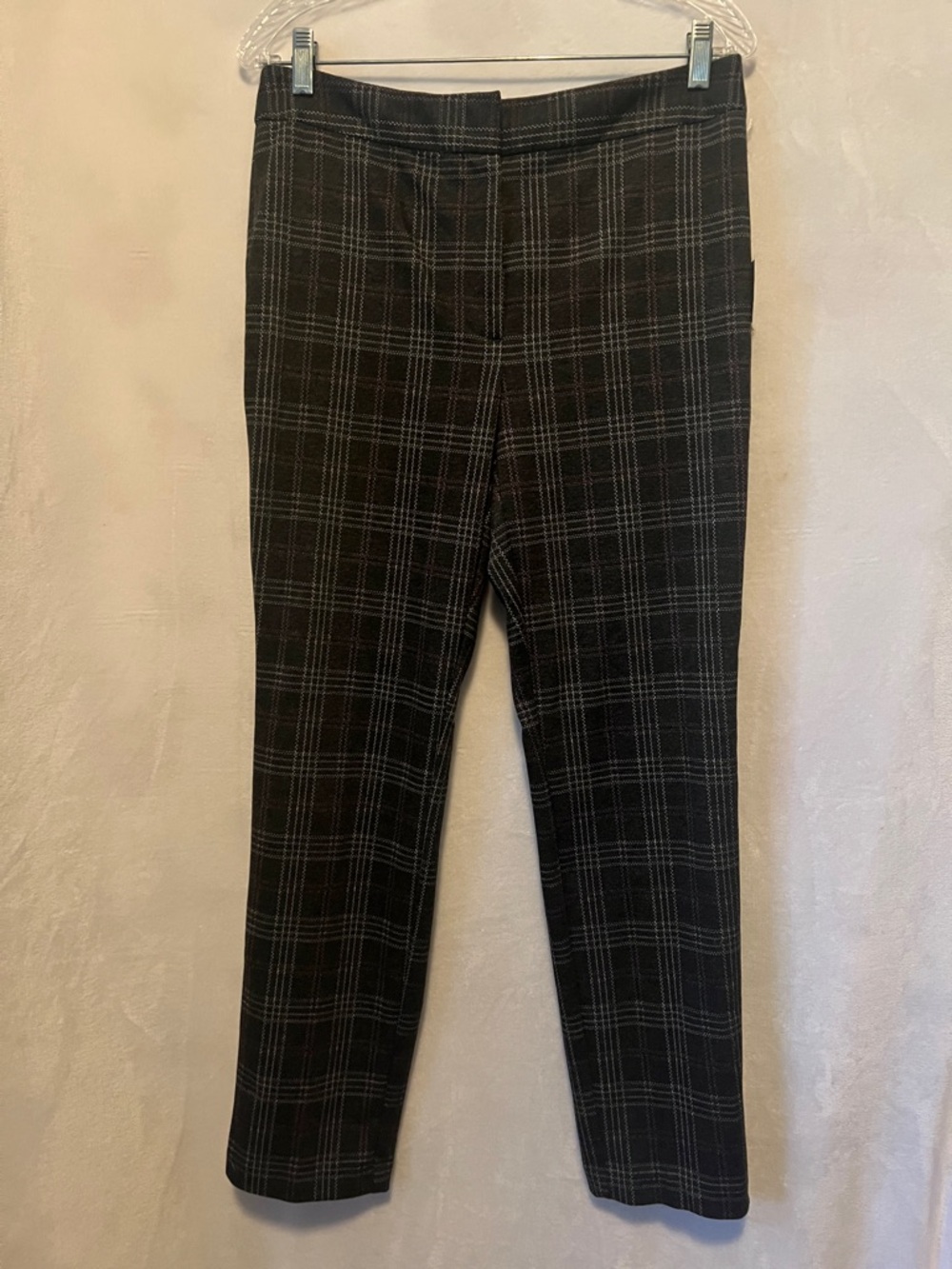 Worthington Plaid Ultra Stretch Ponte Ankle Pants Size 8 NWT Career Work Office